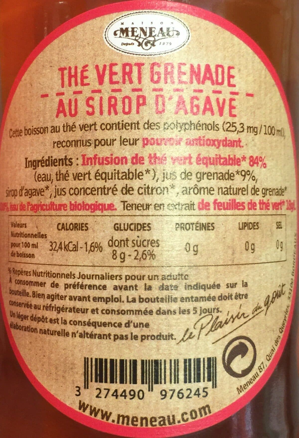 Meneau Thé Vert Bio Equitable Grenade packshot