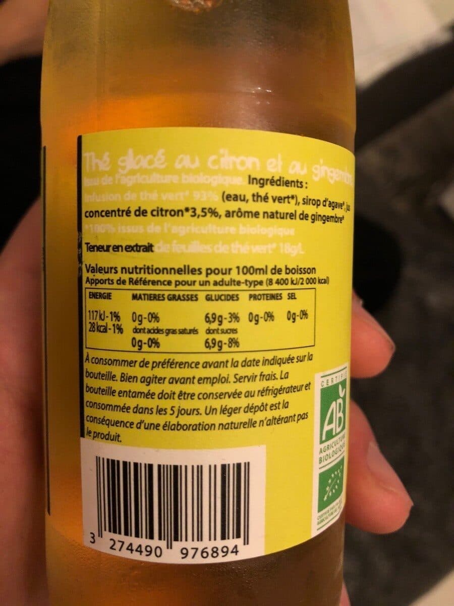 Hémisphère Sud Thé glacé citron gingembre bio packshot