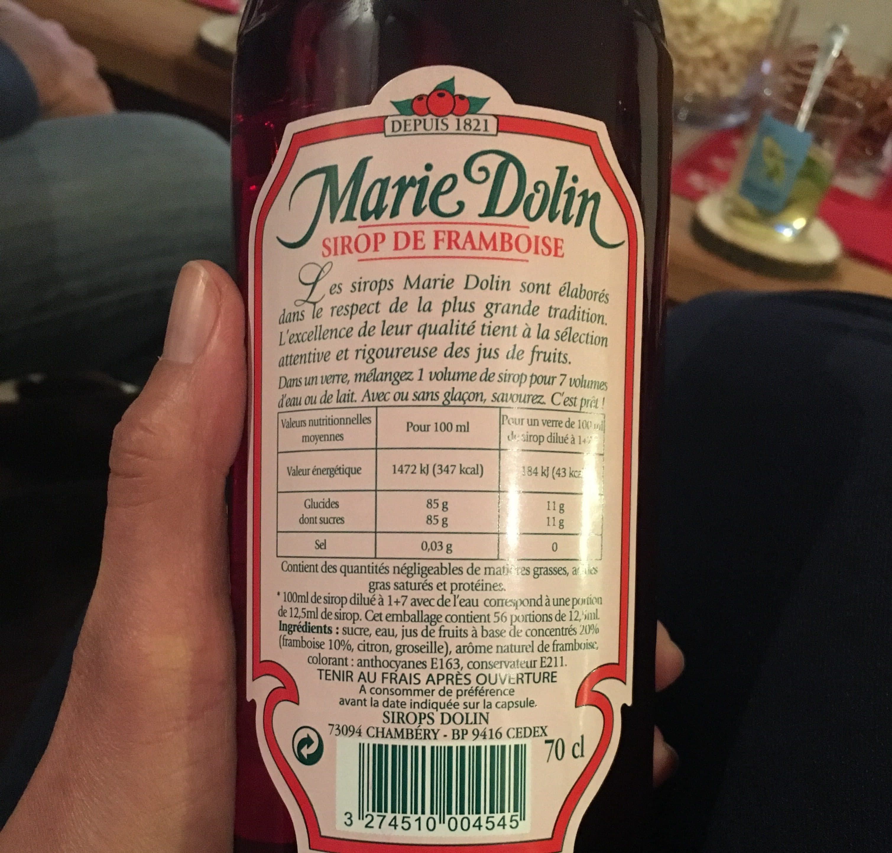 Marie Dolin SIROP DE FRAMBOISE packshot