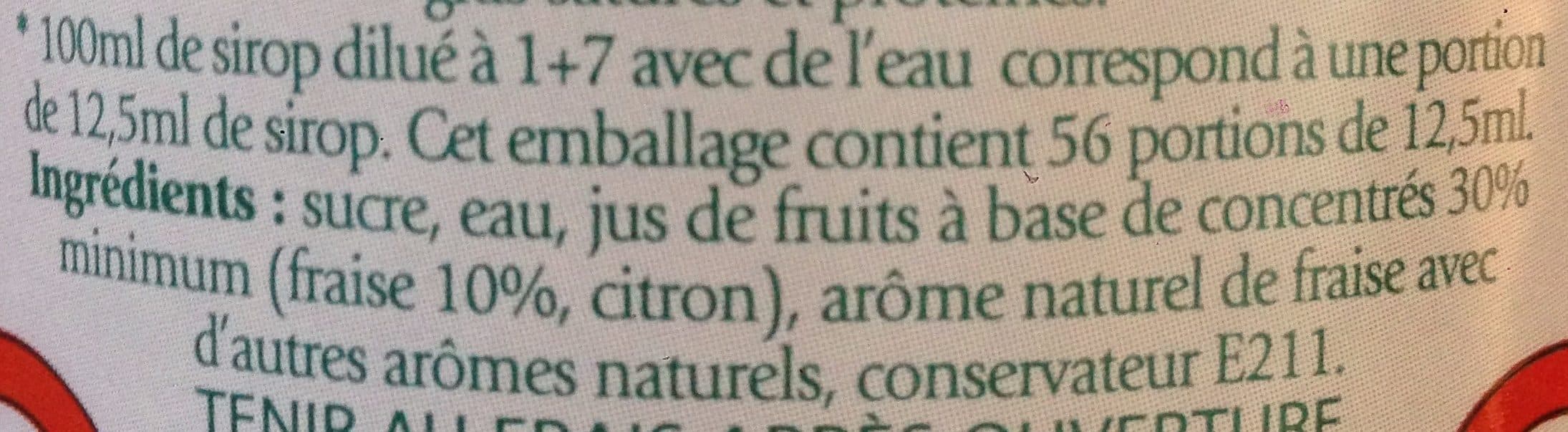 Marie dolin Sirop de fraise packshot