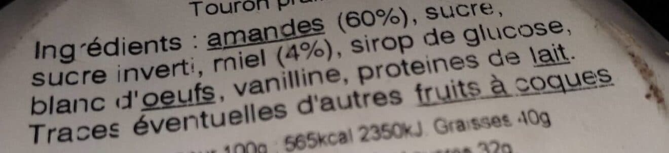 Open Food Facts Touron praliné liquide packshot