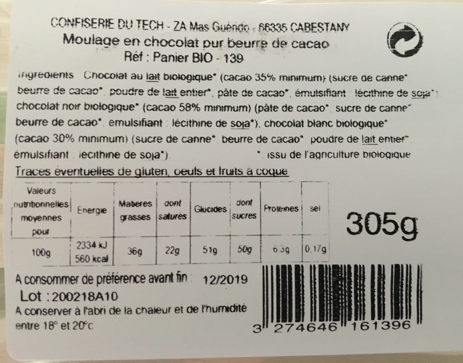 Le Tech Chocolat Bio packshot