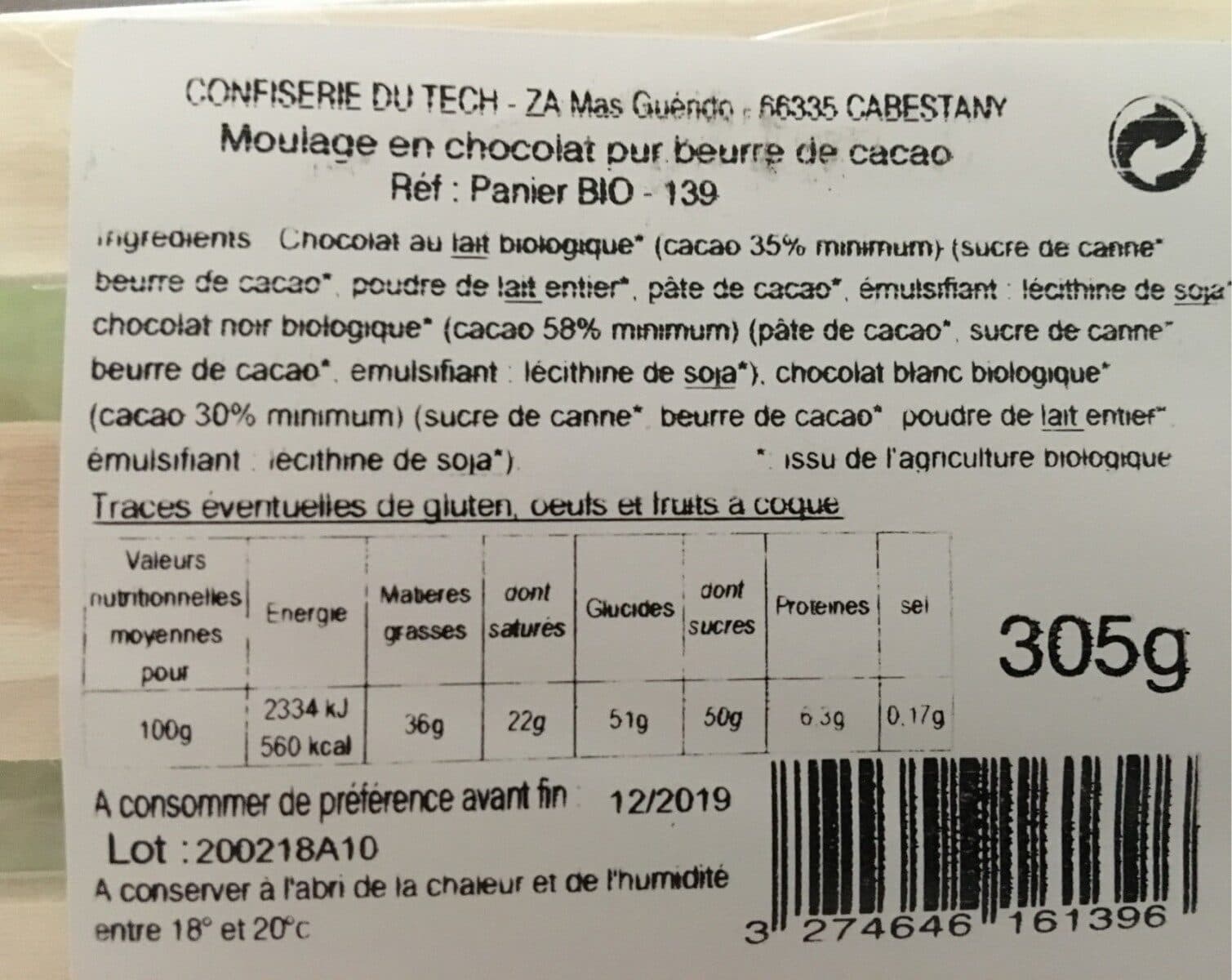 Le Tech Chocolat Bio packshot