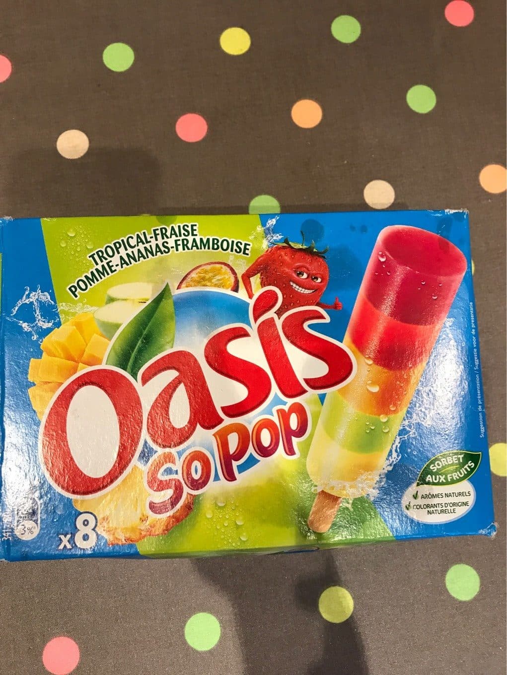 Oasis So Pop, Sorbet tropical fraise pomme ananas framboise packshot