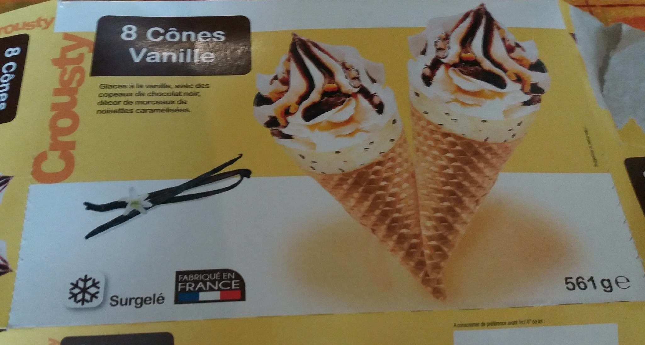 Open Food Facts 8 cônes vanille packshot