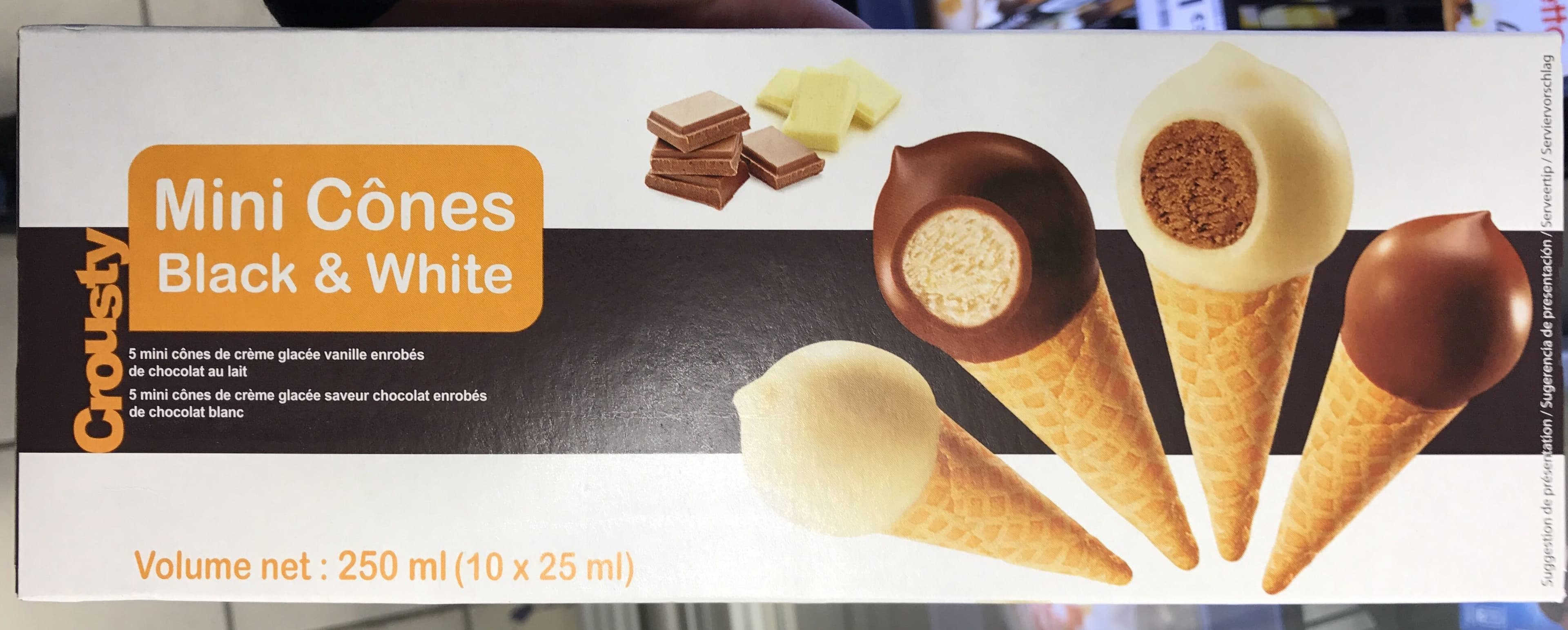 R&R Ice Cream Mini Cônes Black & White packshot