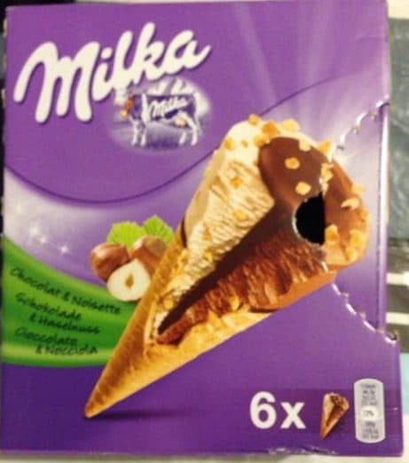 Milka Cônes Chocolat & Noisettes packshot