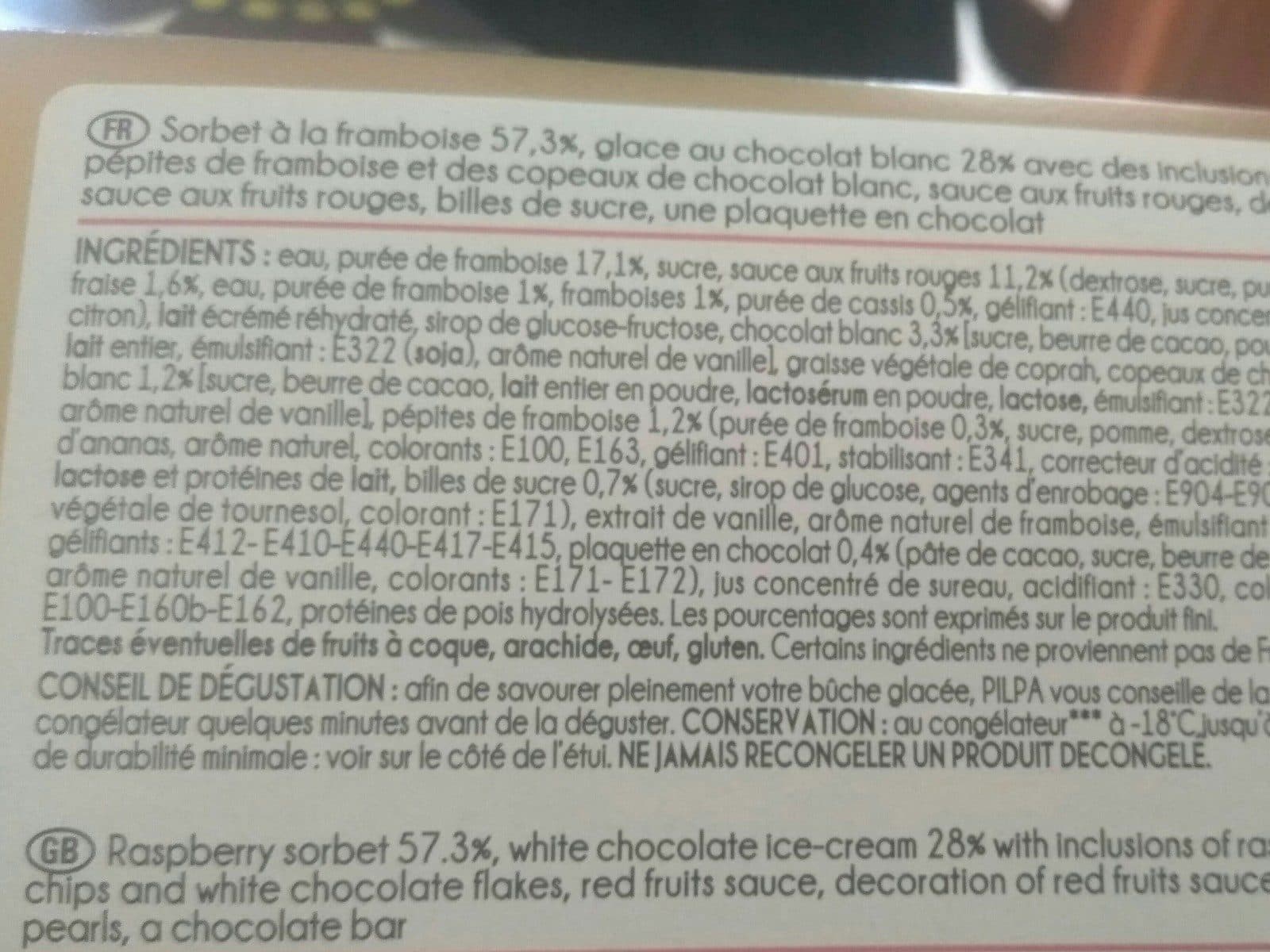 Pilpa Audace framboise chocolat blanc packshot