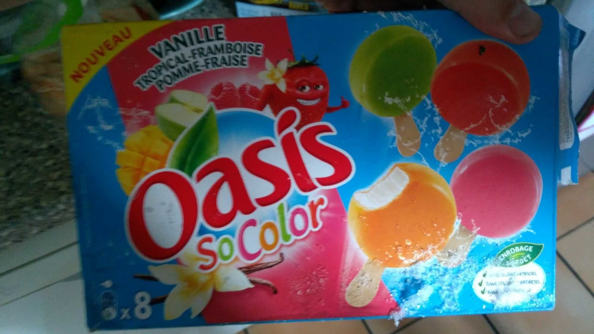 Oasis Batonnets vanille, tropical, framboise, pomme et fraise packshot