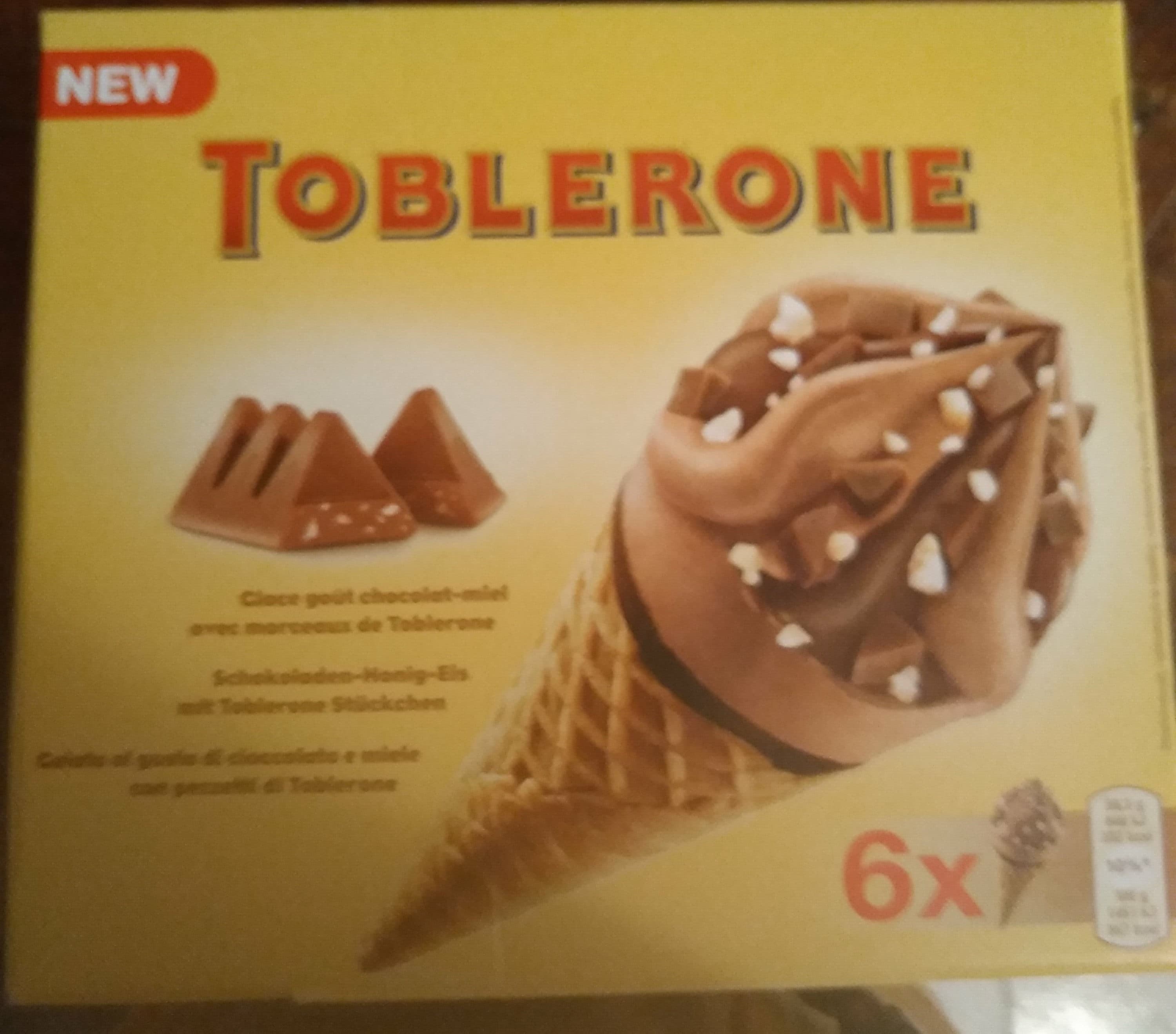TOBLERONE Cônes glace au cacao miel & morceaux de chocolat au lait packshot