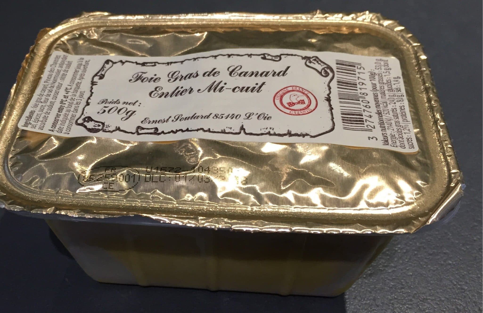 Ernest Soulard Foie Gras de Canard Entier Mi-Cuit packshot