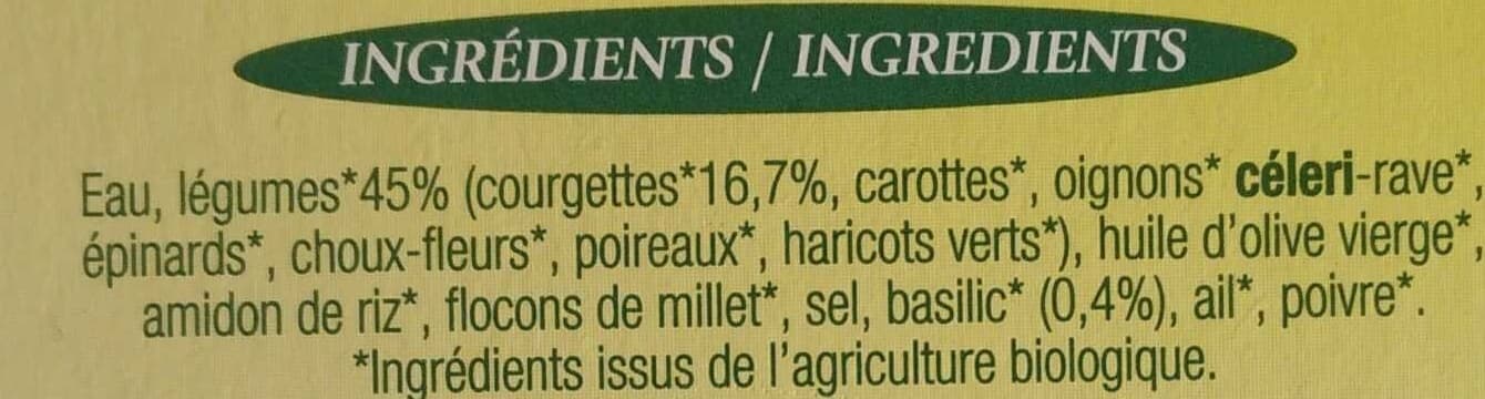 La Potagère Velouté de Courgettes au Basilic Bio packshot