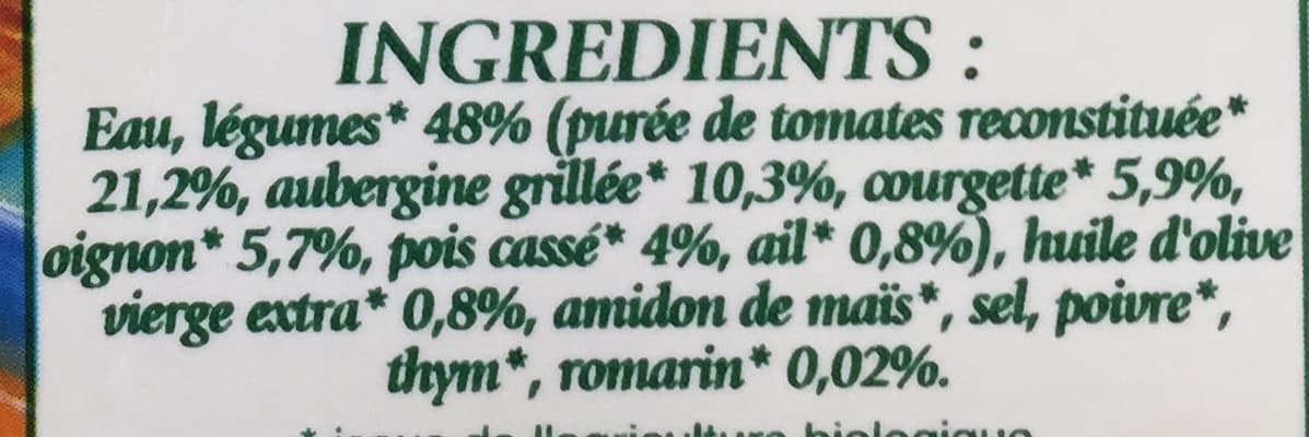 La Potagère Velouté d'Aubergines grillées & Romarin à la Crétoise packshot