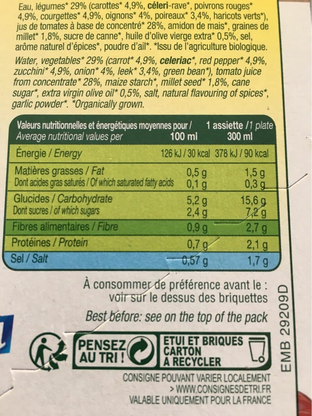 La Potagere Velouté de legumes packshot