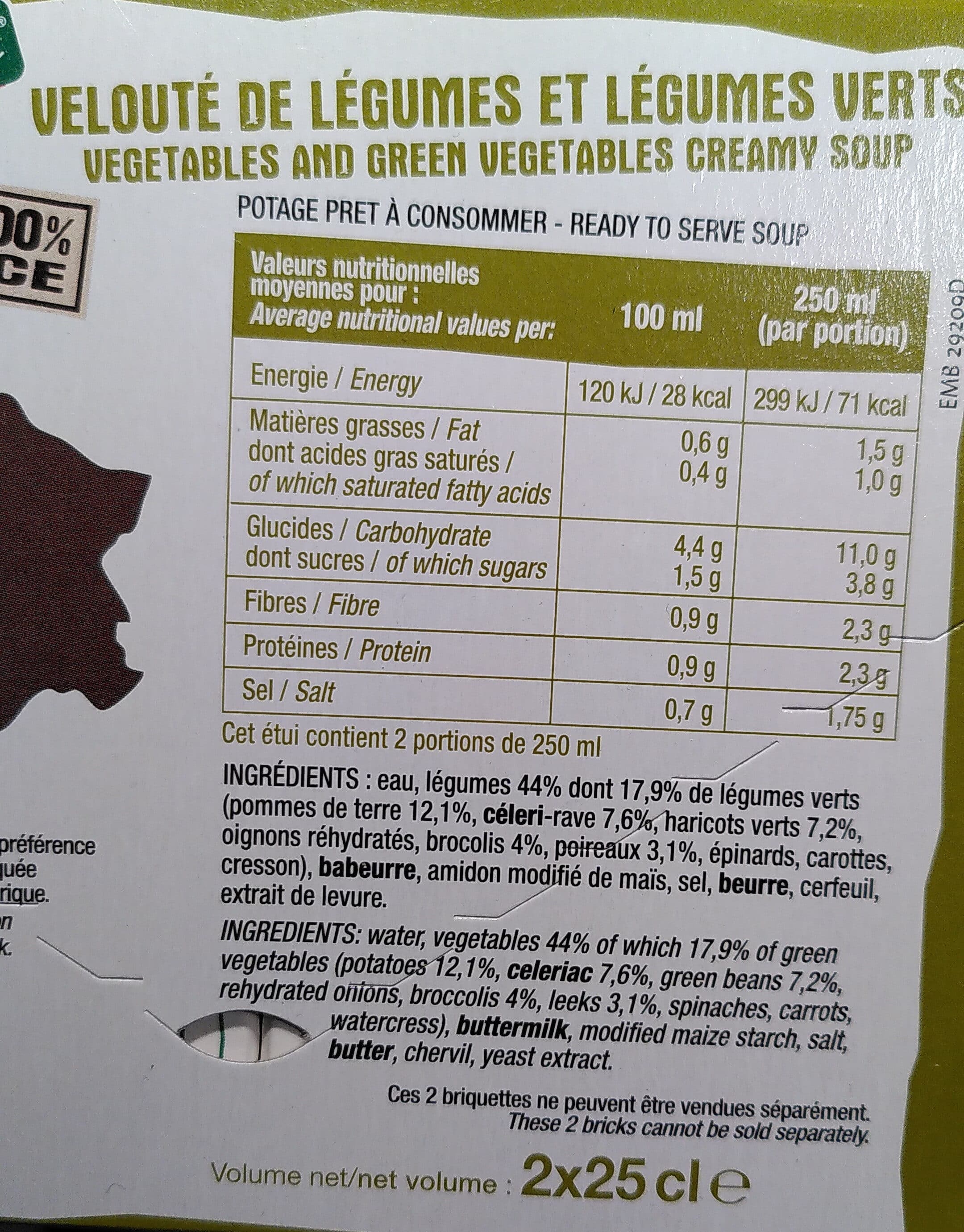 La Potagère Velouté de légumes verts packshot