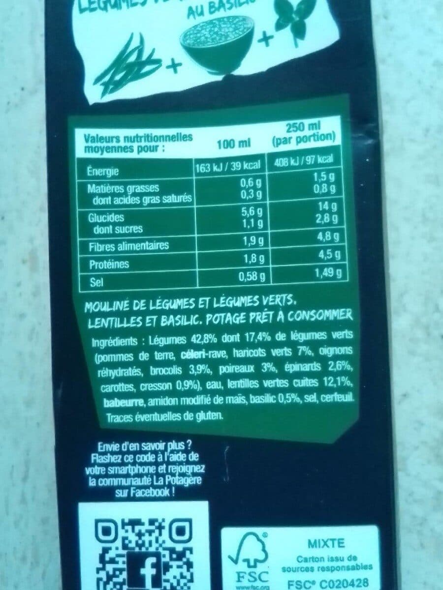 La potagere Légumes verts et lentilles packshot