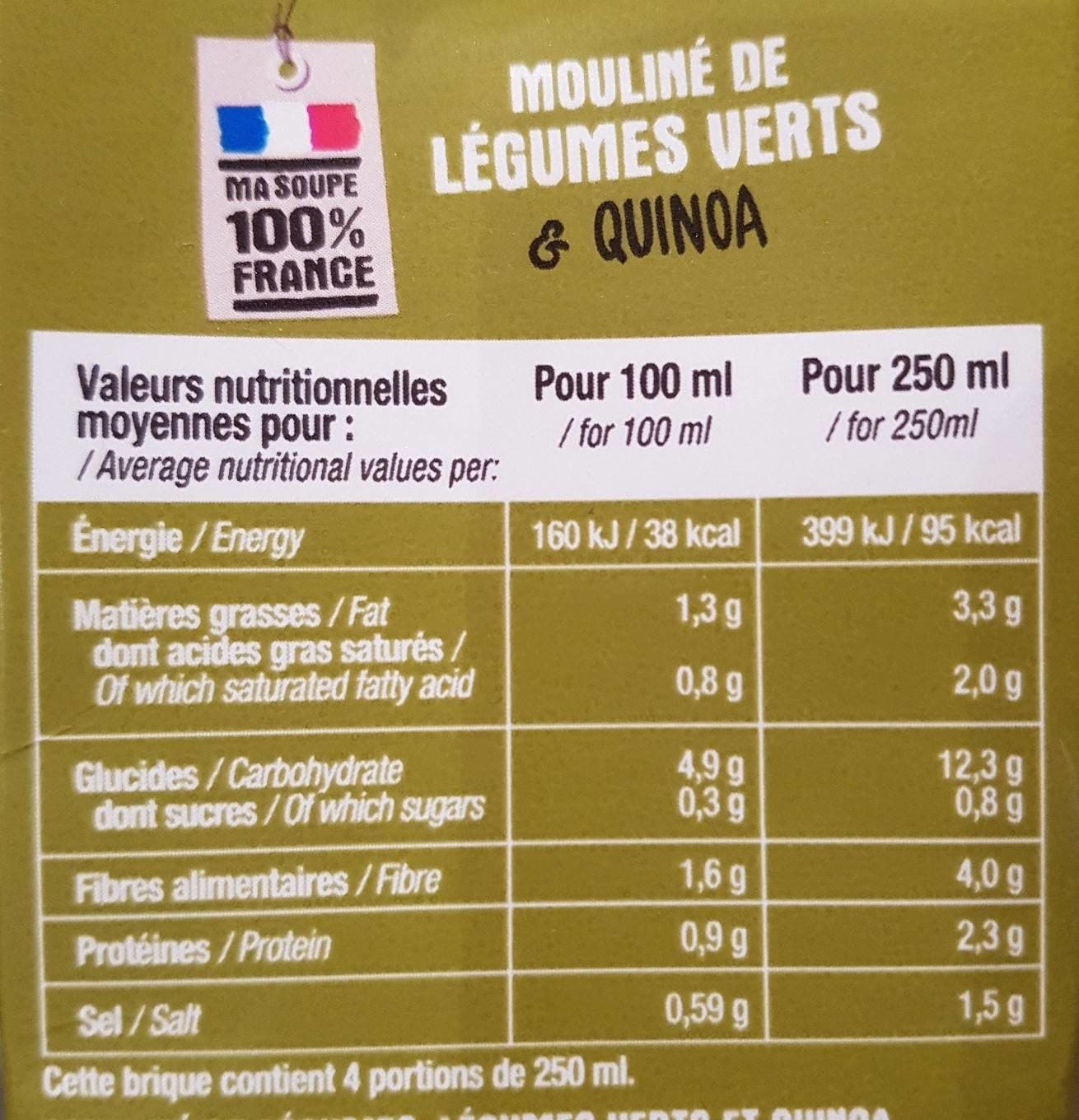 La potagere Mouliné de légumes verts & quinoa packshot