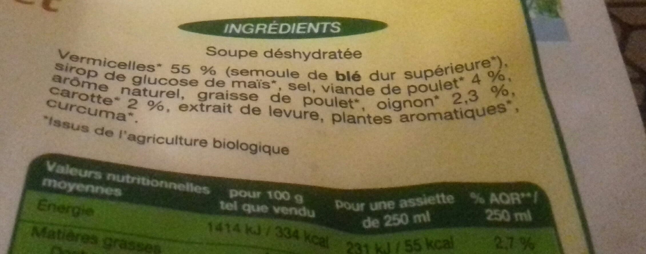 La potagere Soupe de pouulet aux vermicelles Bio packshot