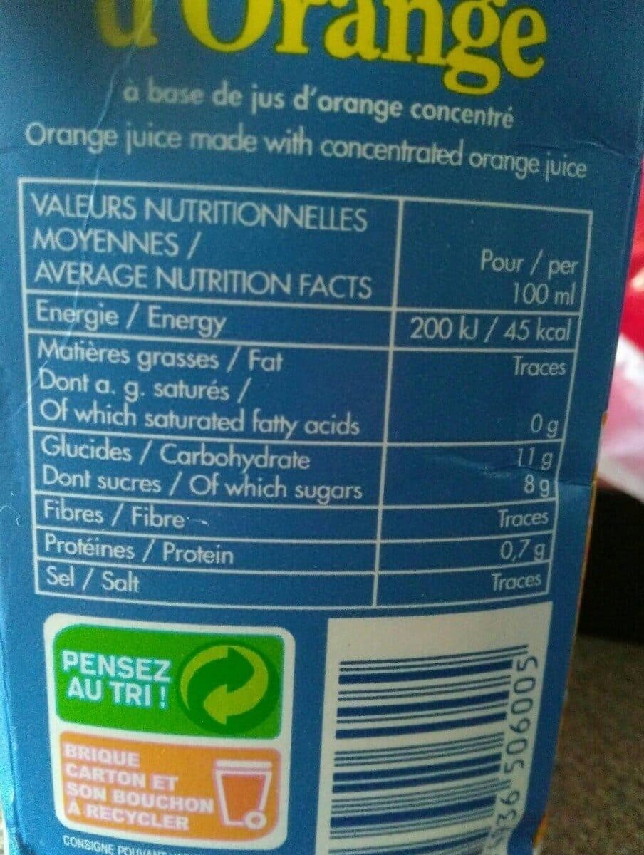 BOPI Jus d'orange à base de jus d'orange concentré packshot
