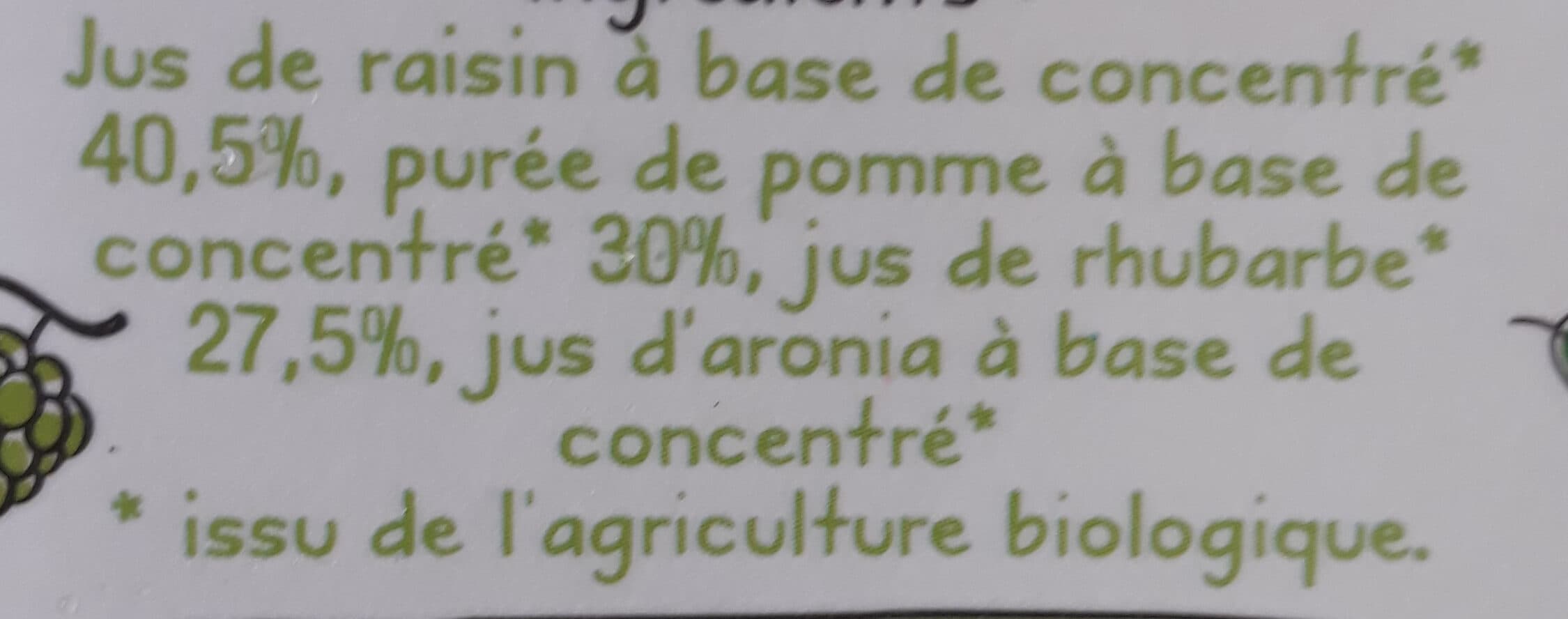 Plein Fruit Jus de pomme et rhubarbe bio packshot