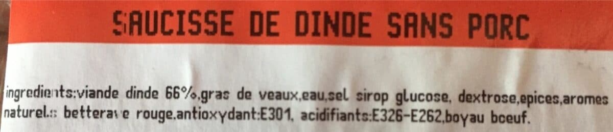 Open Food Facts Saucisse de dinde packshot