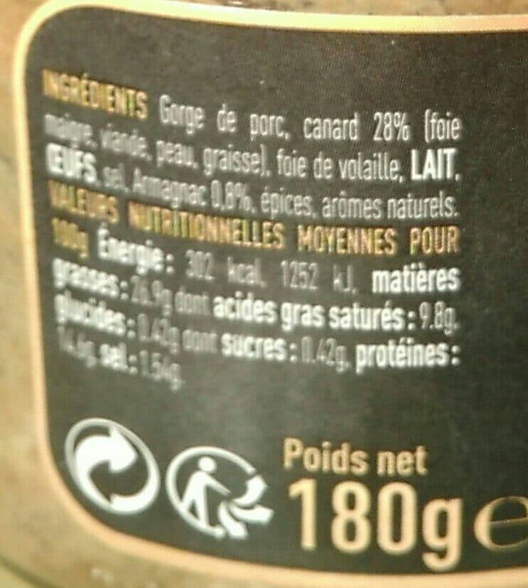 Arnaud Terrine de canard à l'Armagnac packshot