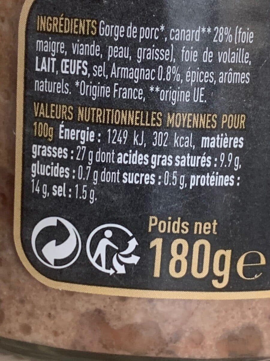Arnaud Terrine de canard à l'Armagnac packshot