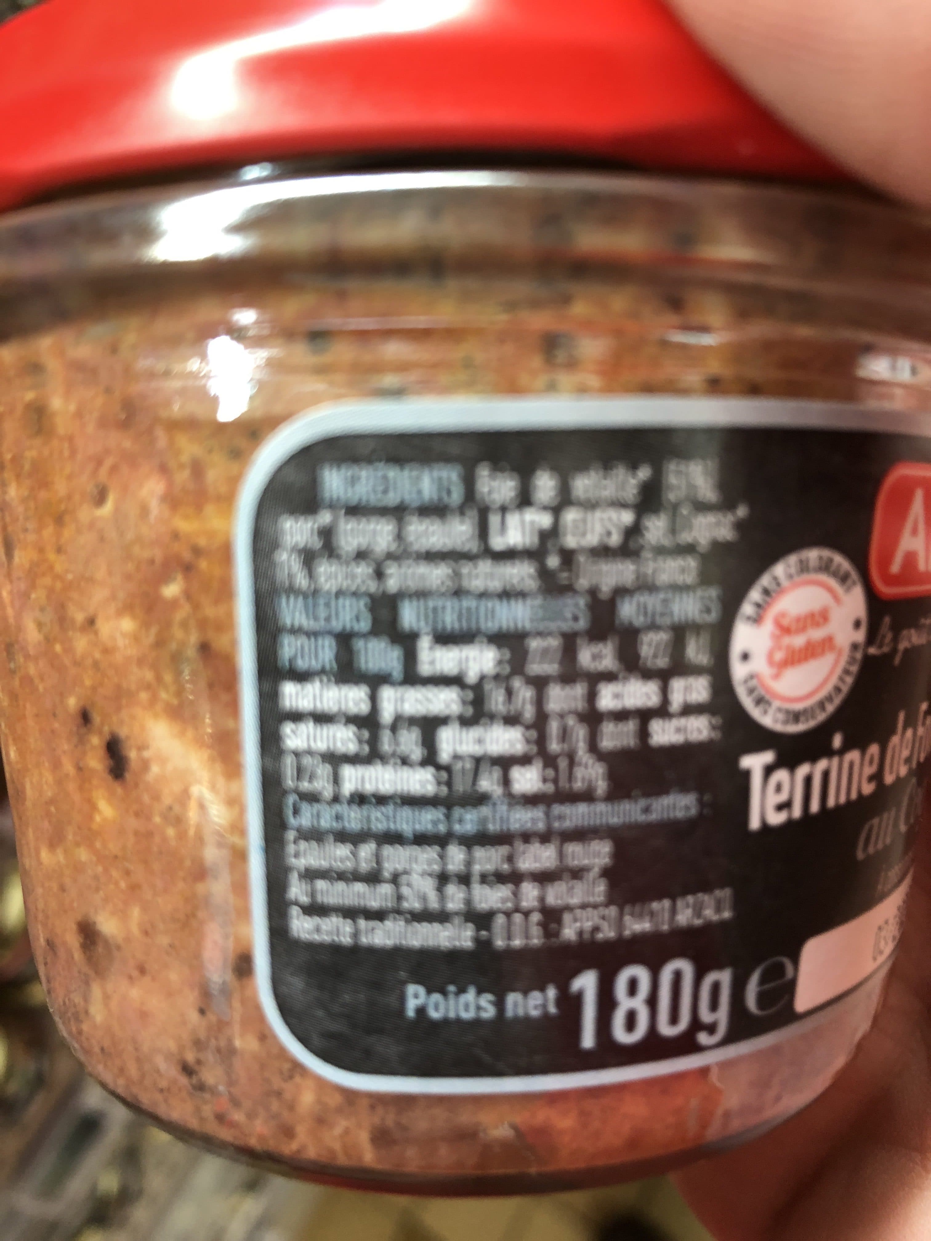 ARNAUD Arnaud Terrine Foie Vol LR180G packshot