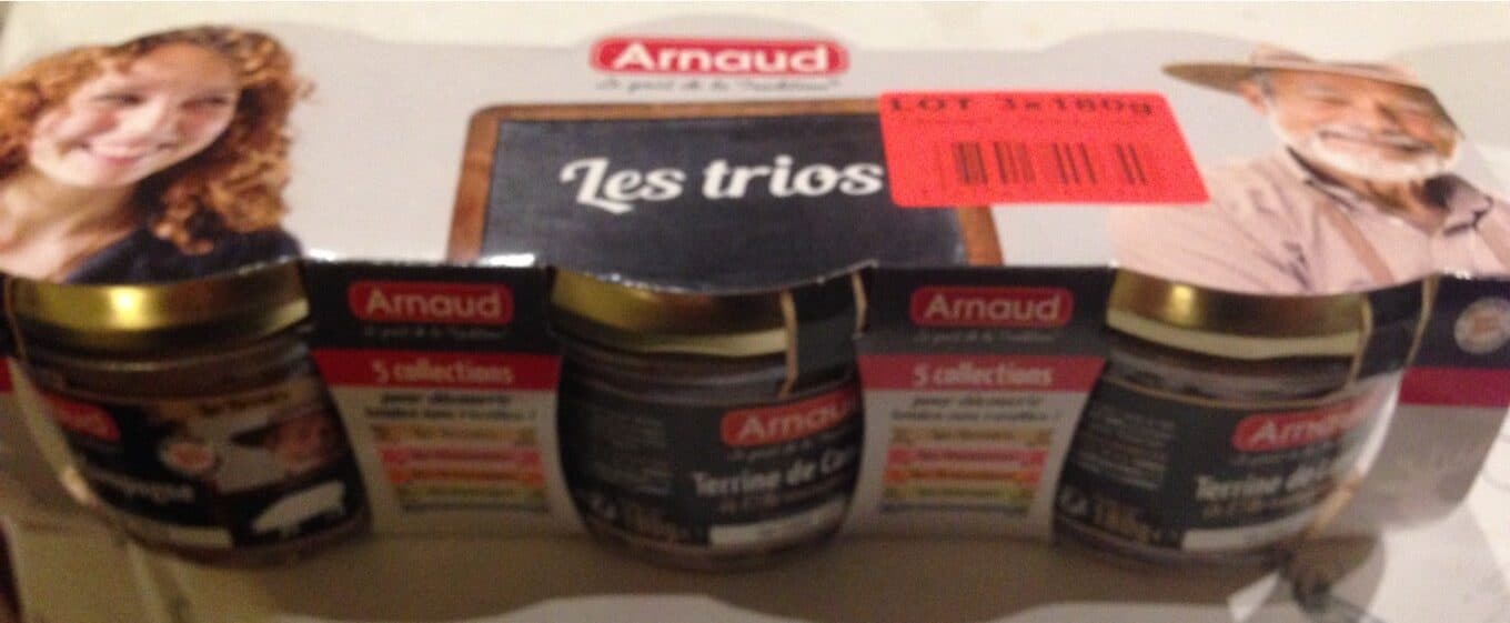 Arnaud Les Trios terrine de campagne, terrine de canard et terrine de lapin packshot