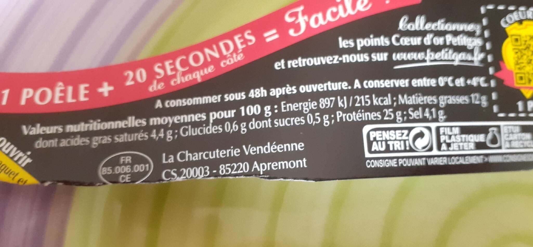 Petitgas Jambon de Vendée à l'Ancienne 2 tranches packshot