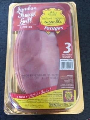 Petitgas Jambon fume grill 3tranches a cuire s/skin 300g petitgas packshot