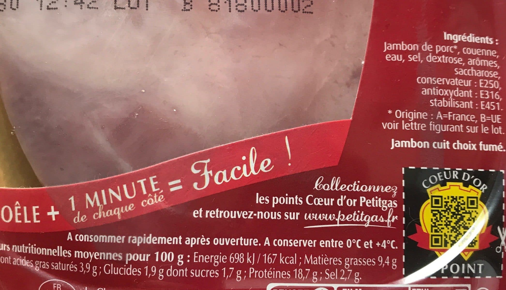 Petitgas Jambon fumé packshot