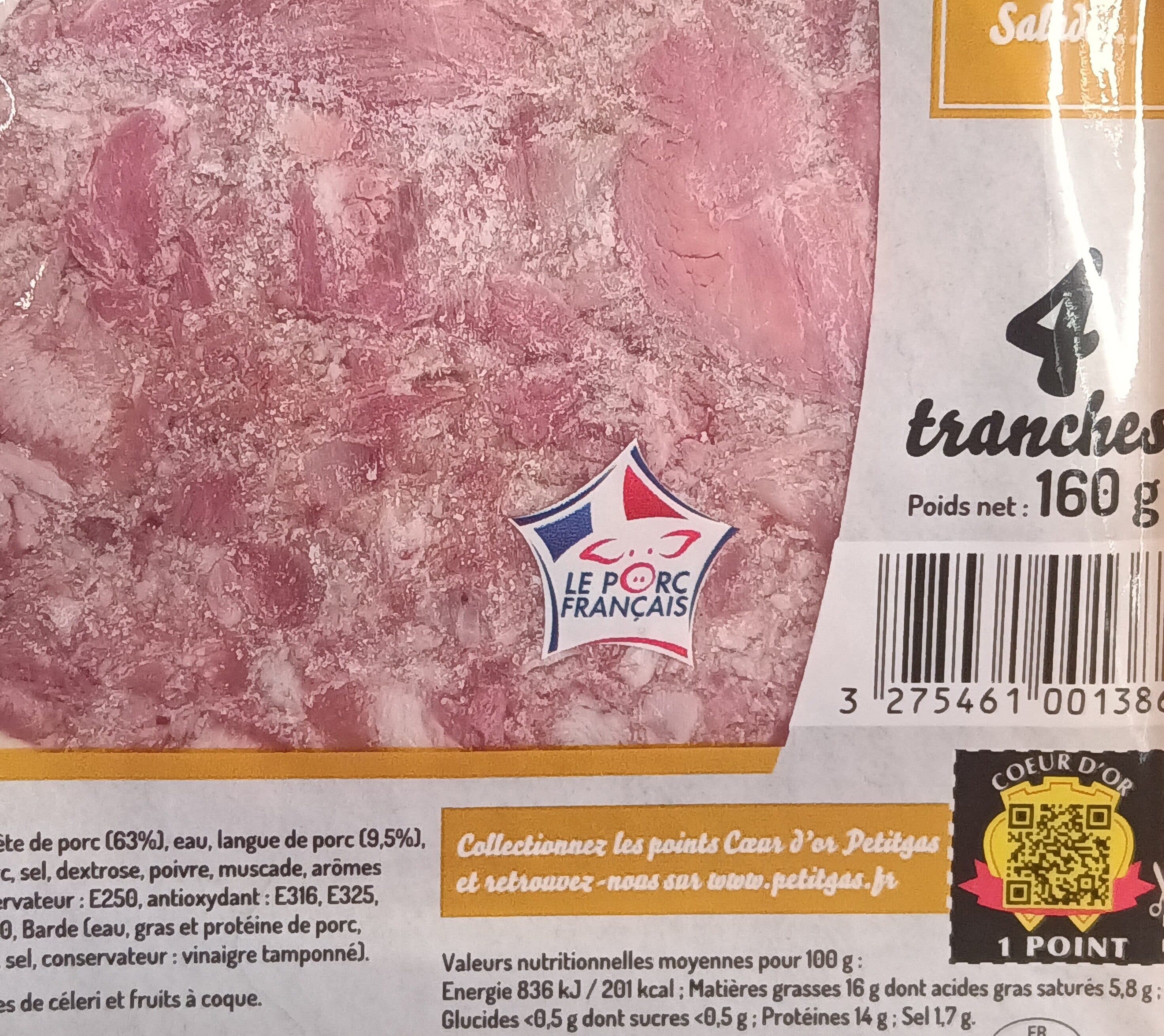 Petitgas Museau de porc avec langue 4 tranches packshot