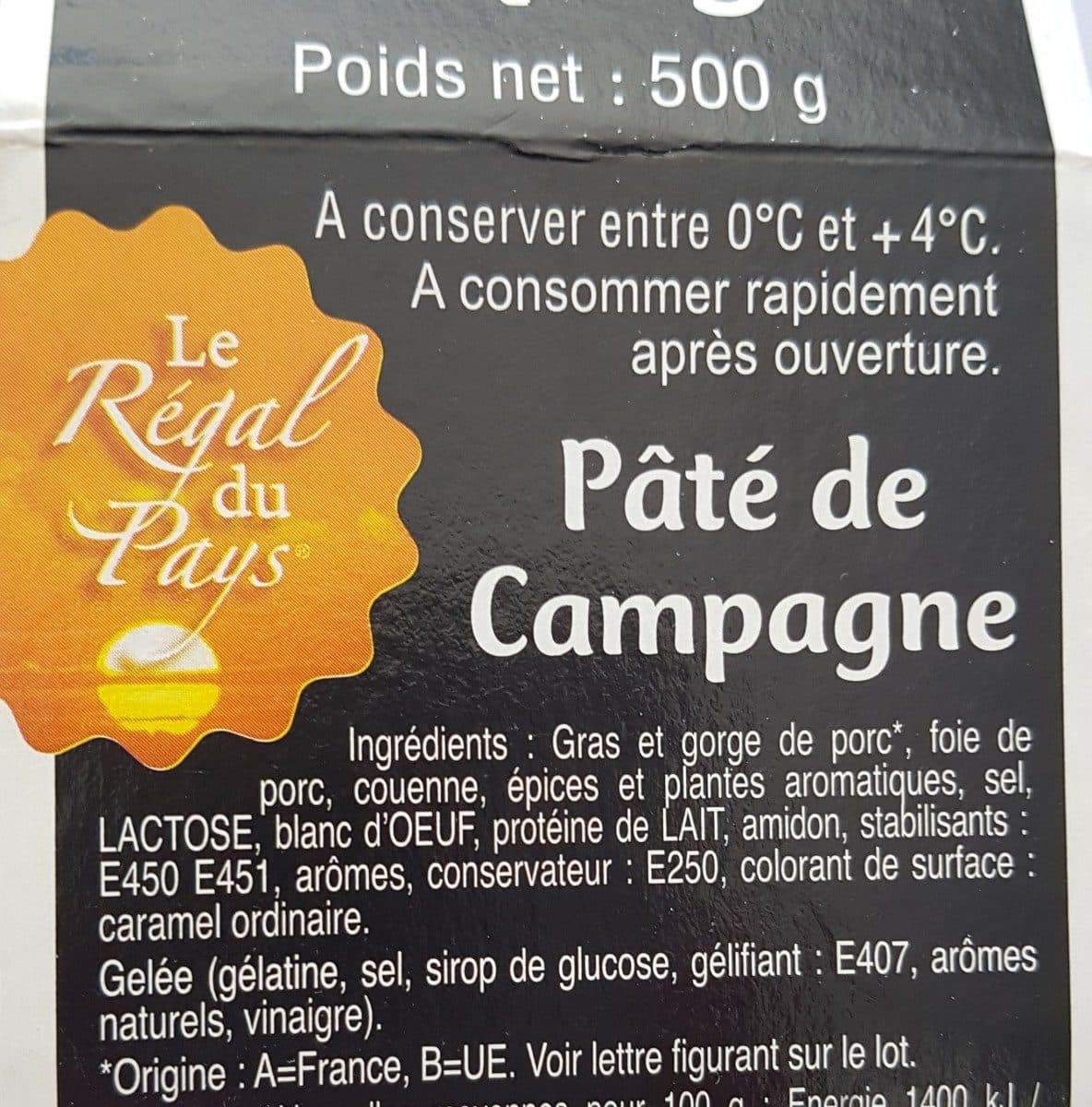Open Food Facts Pâté de campagne packshot