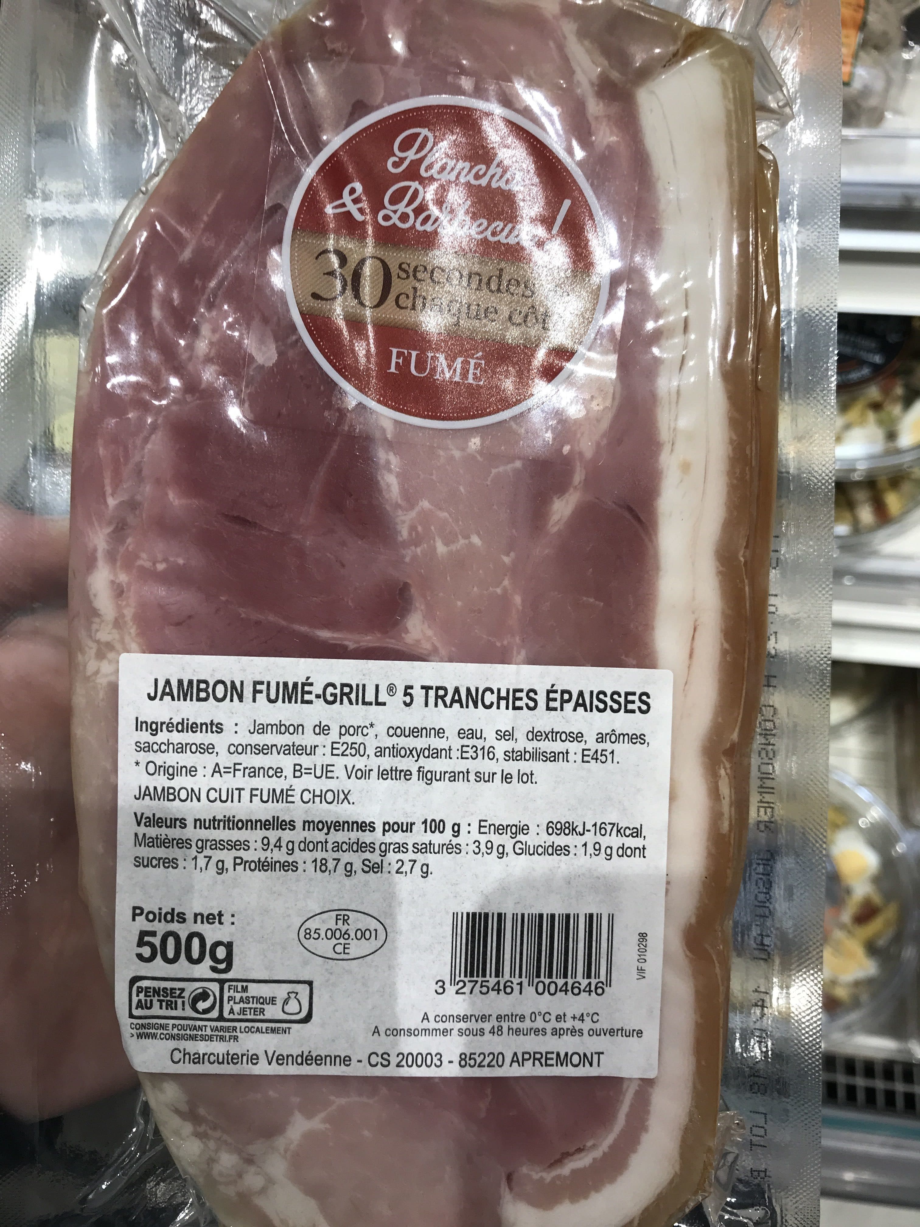 Open Food Facts Jambon fumé grill packshot