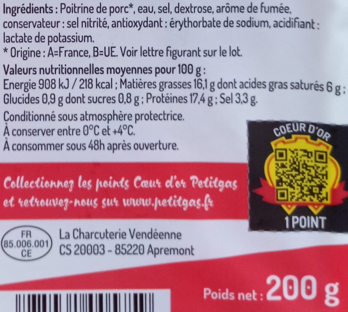 Petitgas Grands lardons fumés packshot