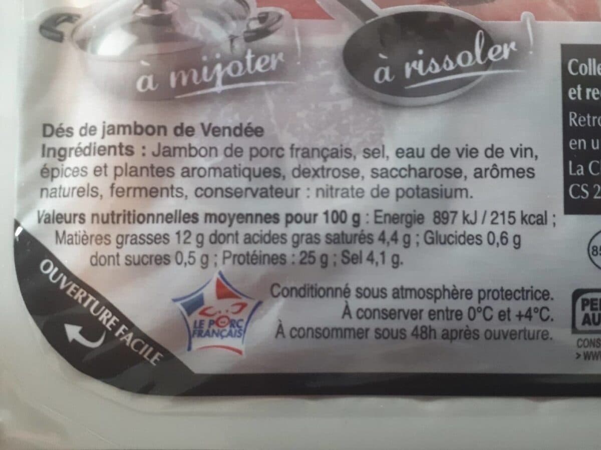 Petitgas Dès de Jambon de Vendée packshot