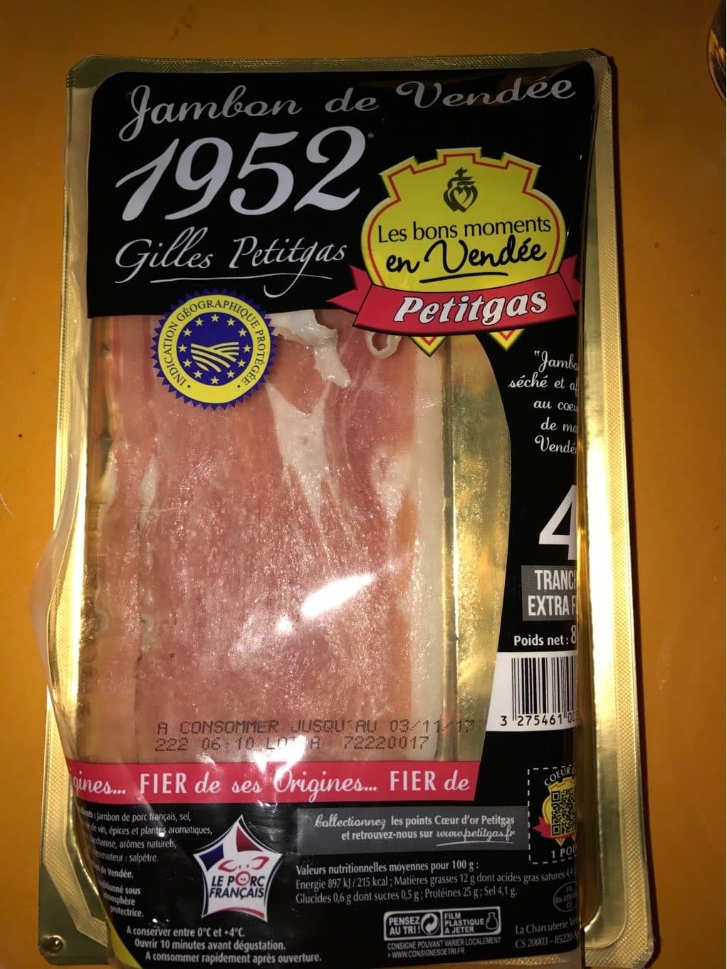 Petitgas Jambon de Vendée packshot