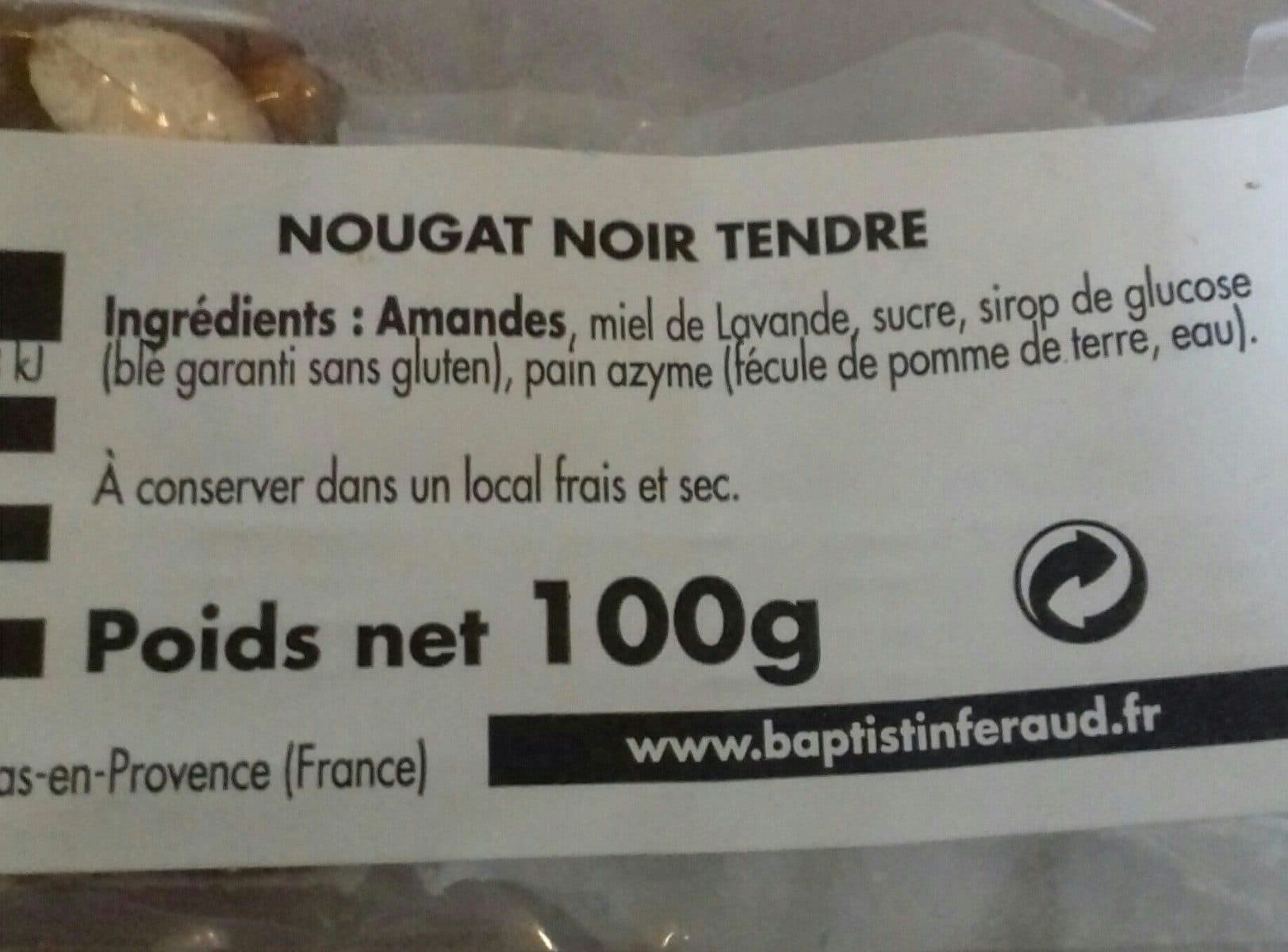 Open Food Facts Nougat noir Tendre packshot