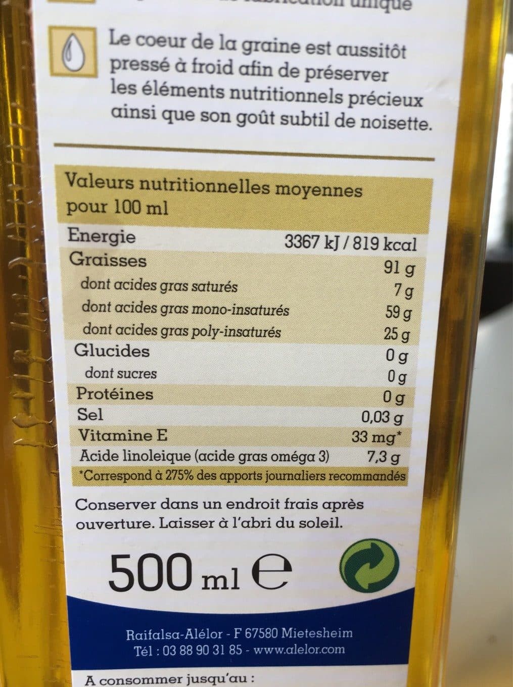 Alelor Huile de colza tout usage packshot