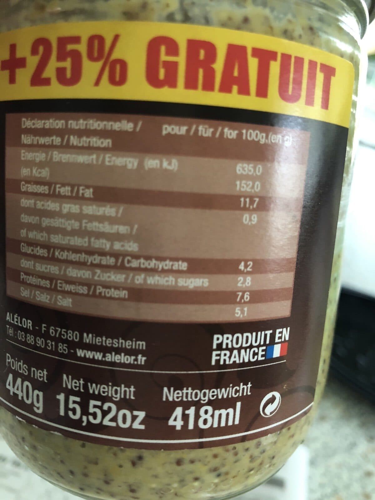 Alélor Moutarde a l'ancienne packshot