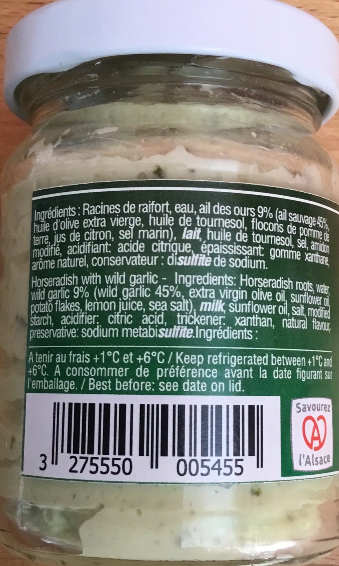 Alélor Raifort d’Alsace râpé à l’Ail des Ours packshot