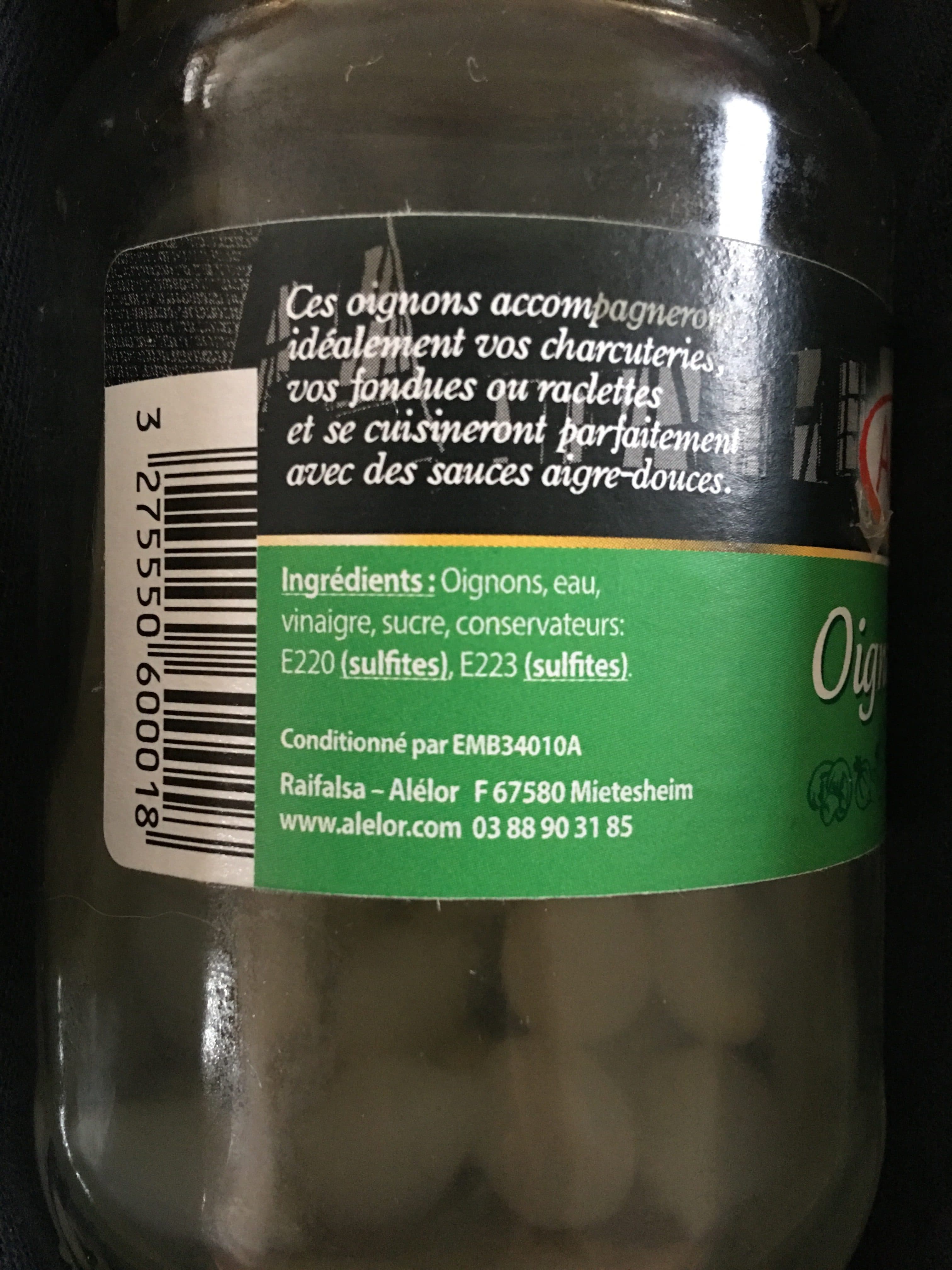 Alelor Oignons blancs aigres doux packshot