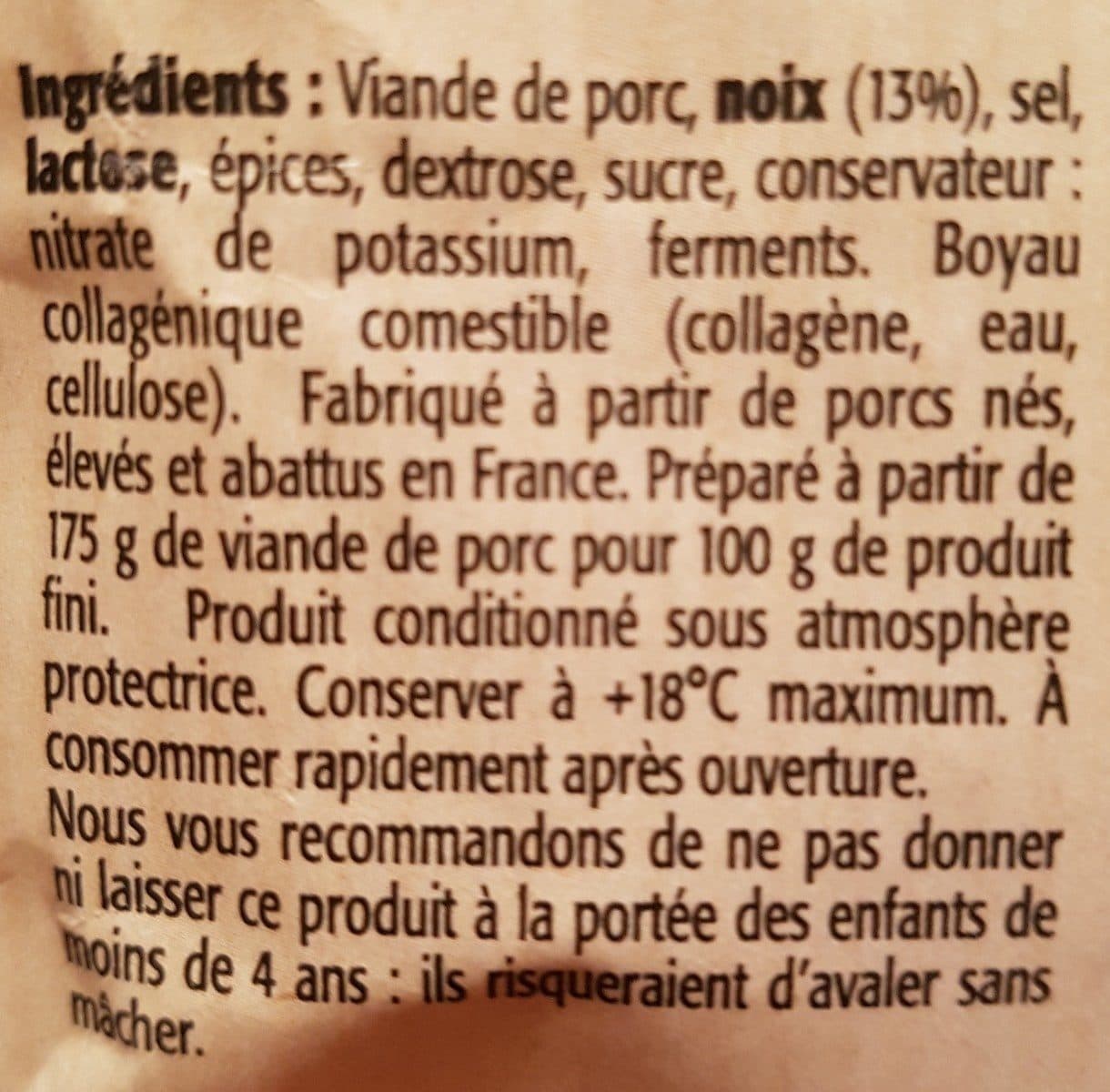 Bastides Salaisons Grelots Aux Noix 80 GR Bastides packshot