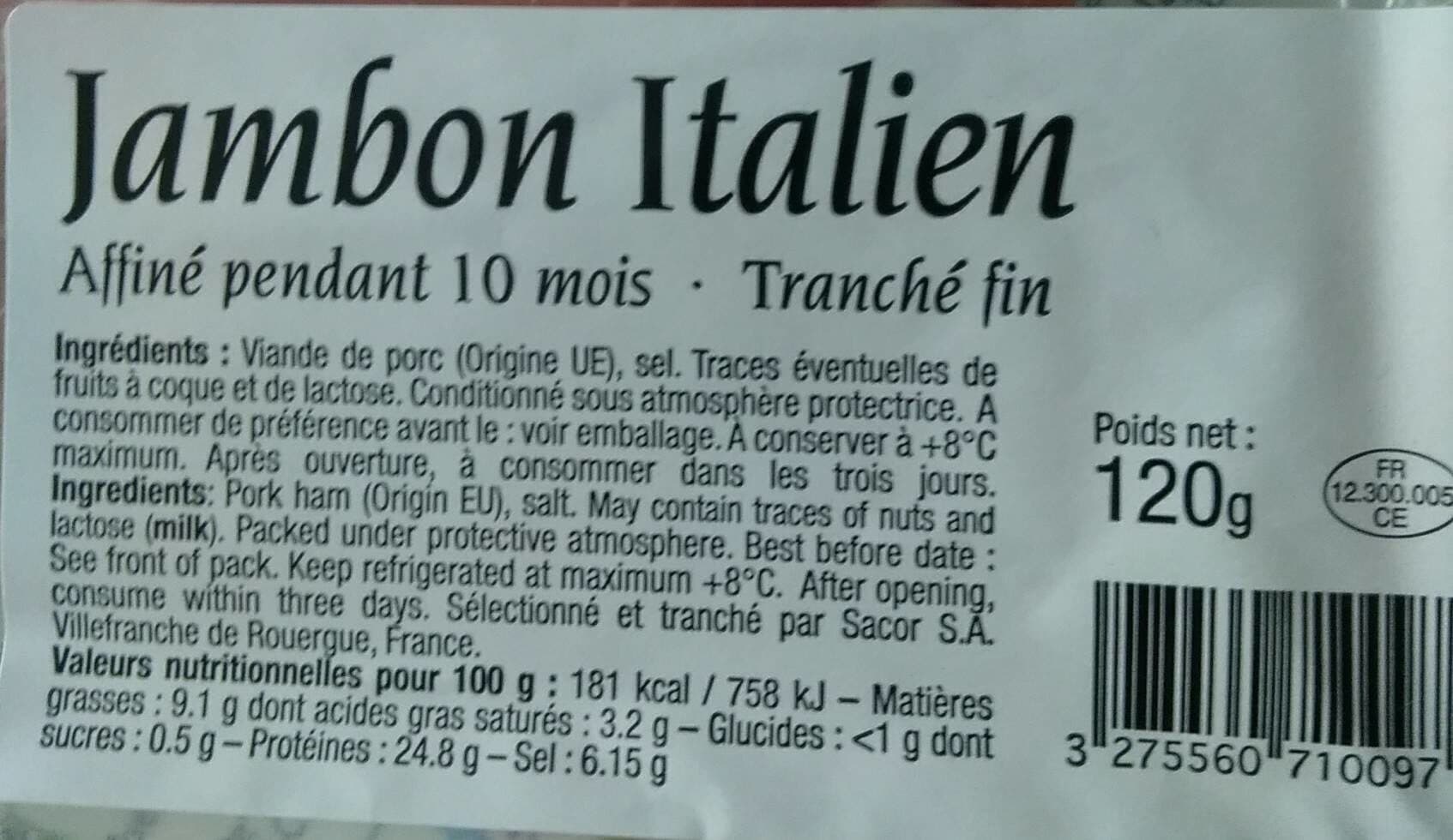 Leclerc Jambon italien packshot