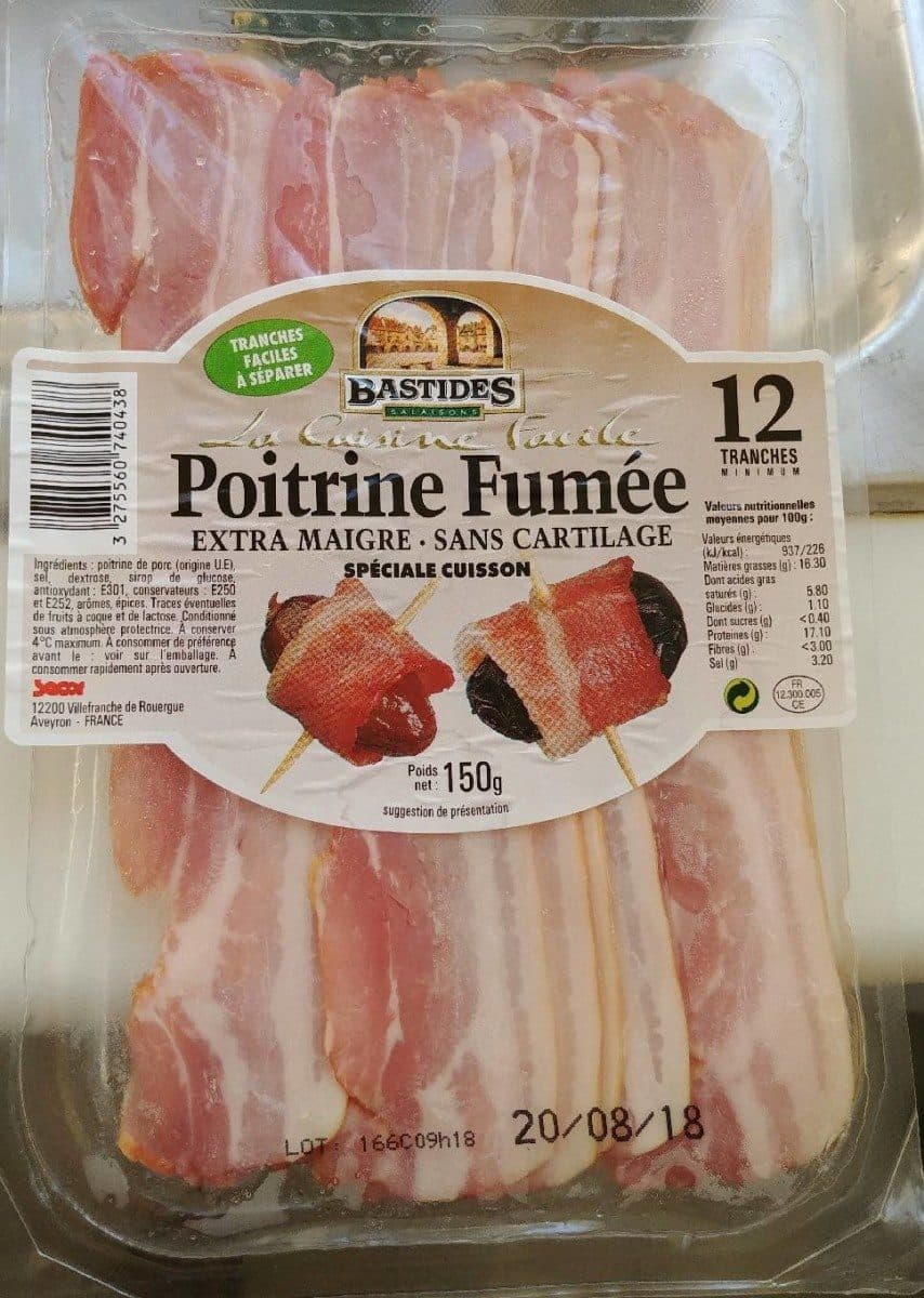 Open Food Facts Poitrine fumée 12 tranches packshot