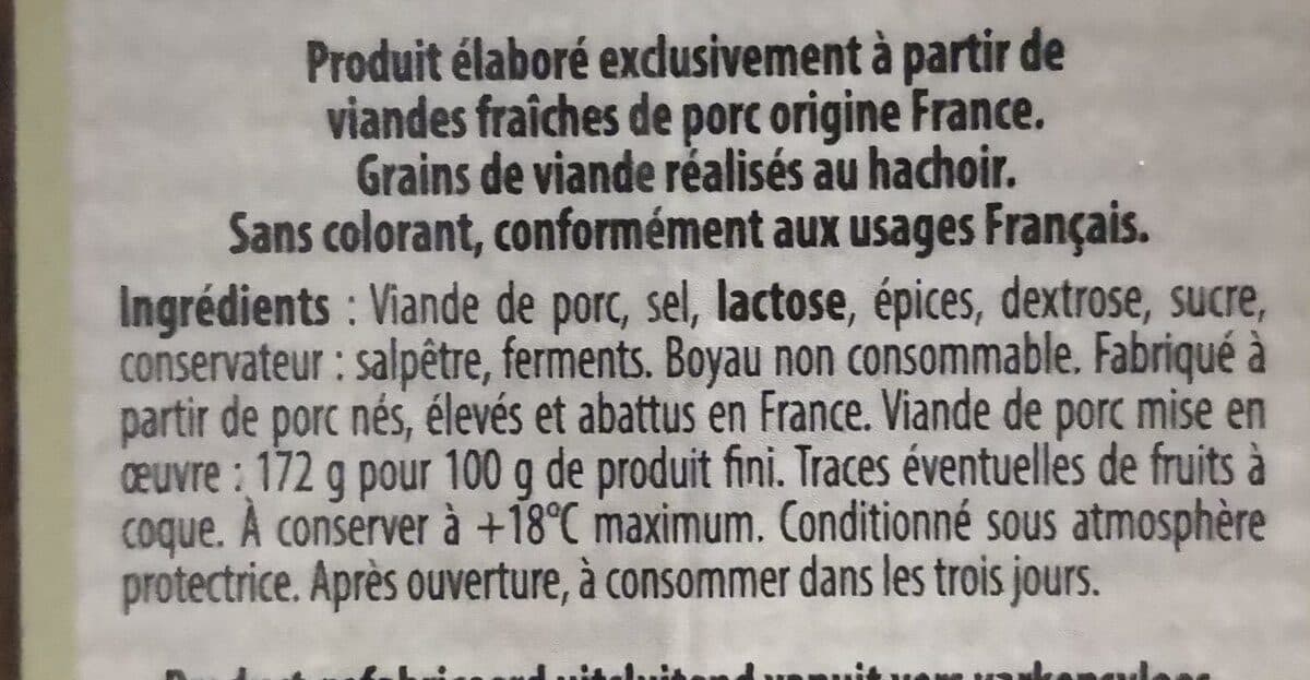 Open Food Facts Saucisse sèche packshot