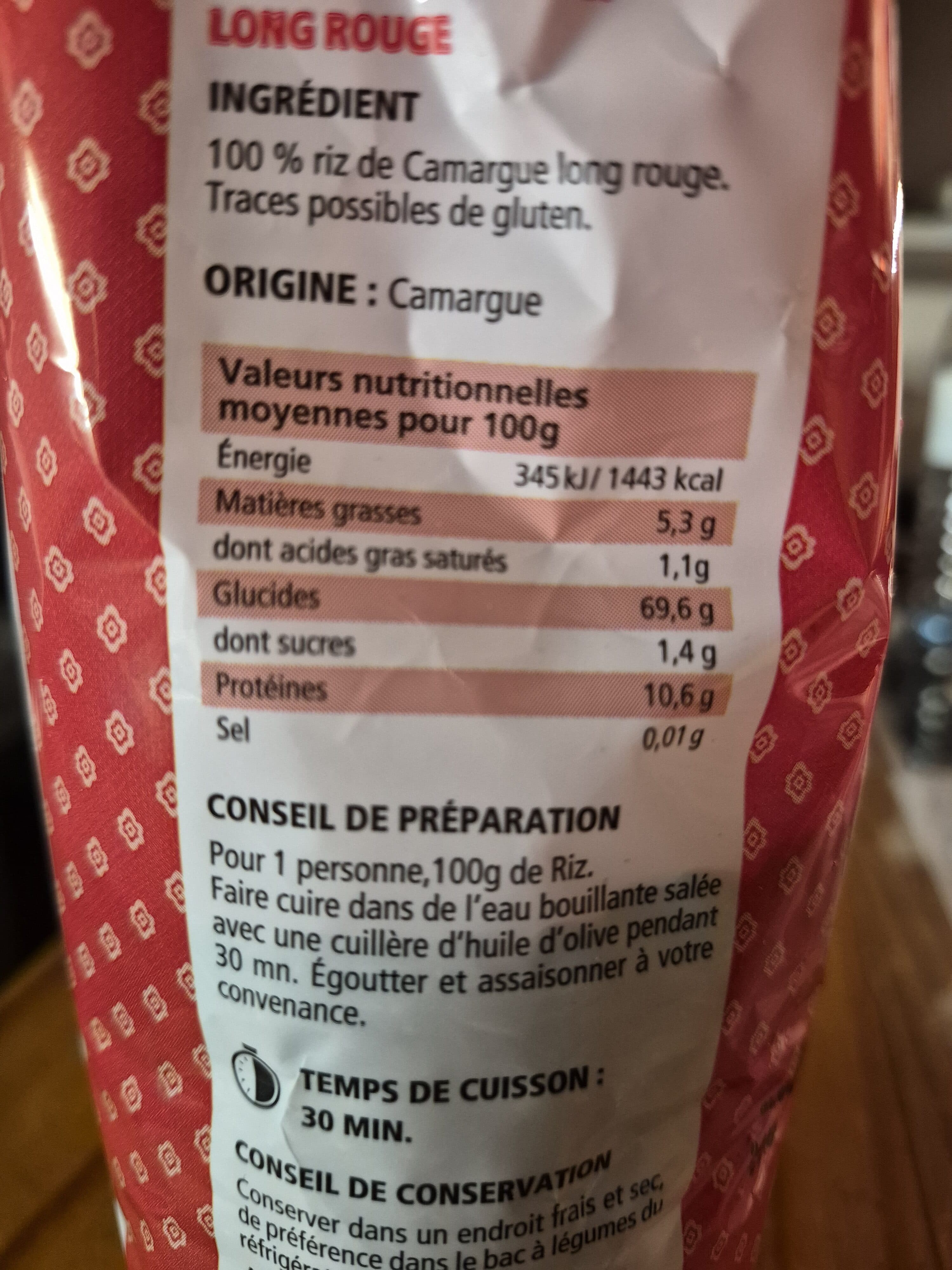 Open Food Facts Grand Badon riz long complet rouge de camargue packshot
