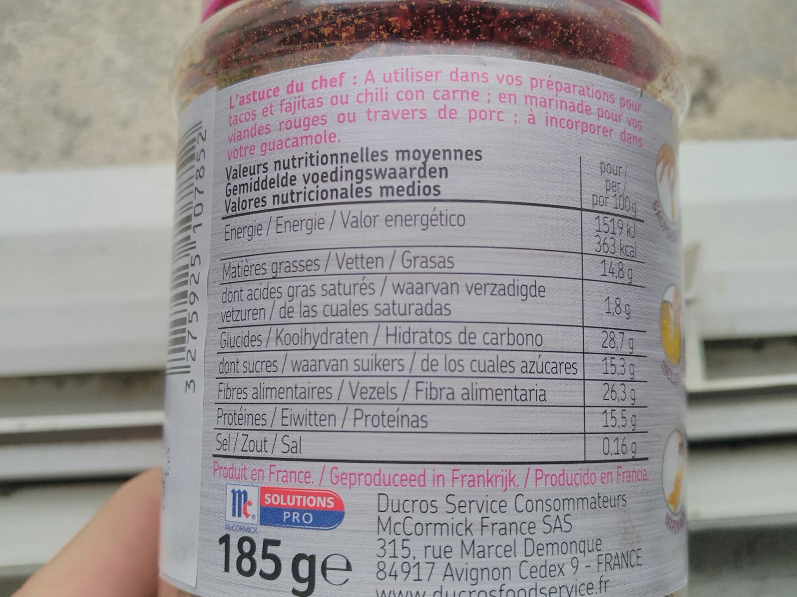 Ducros 185G Melange Mexicain Ducros packshot