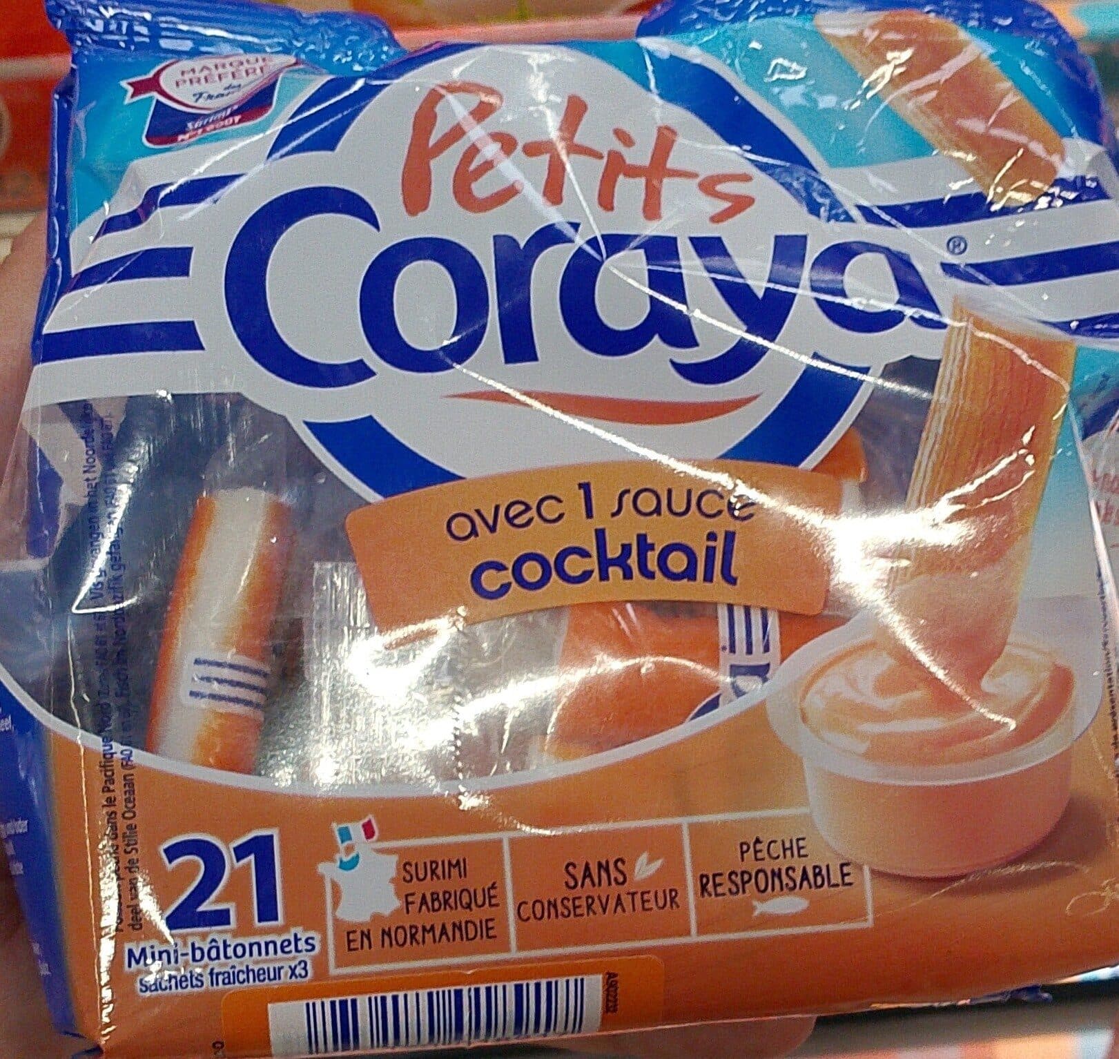 Coraya Mini Snacks Petits Coraya + 1 sauce Cocktail (20 mini bâtonnets) packshot